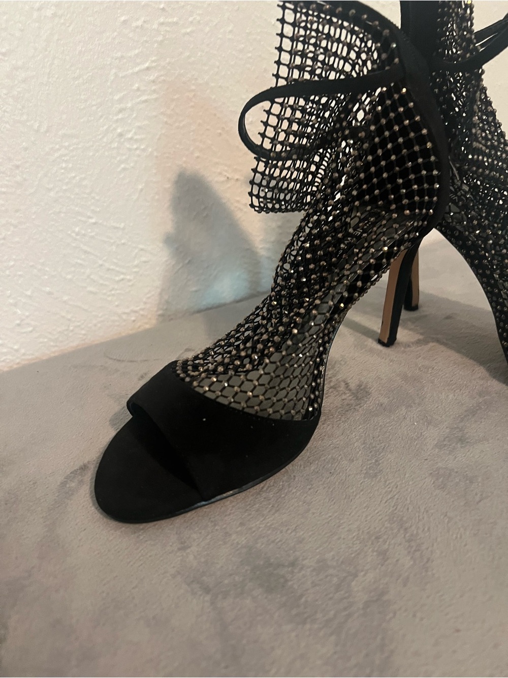 Nine West Black Mesh Peep-Toe Ankle Booties - Picture 11 of 15